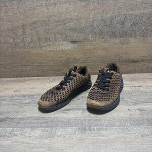 NoBull Perforated Coffee Brown Leather Trainers Women's Size 9
